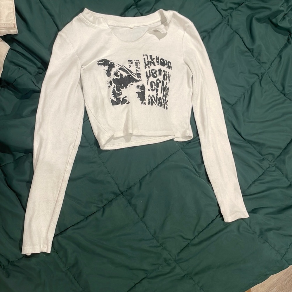 cropped white shirt